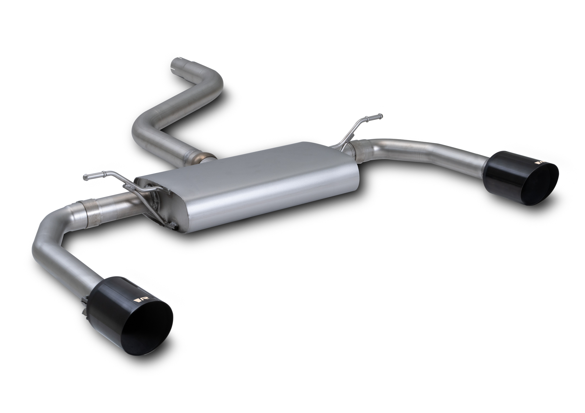 Axle back system Left/Right with 2 Carbon tail pipes 102 mm angled, Titanium internals Ford : Focus Mk4 2.3 ST Estate