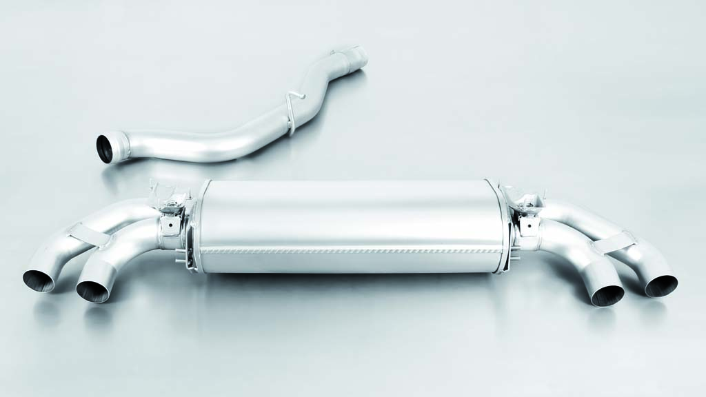 Rear Silencer Left/Right with Integrated valves using the OE valve control system with 4 tail pipes 102 mm angled Audi : A1 8X S1 2.0 TFSI