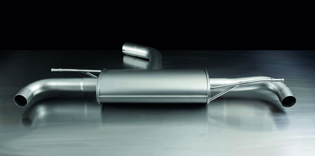 Rear Silencer Left/Right with 2 Stainless Steel tail pipes 102 mm angled Volkswagen : Golf Mk6 2.0 TSI GTI Edition 35