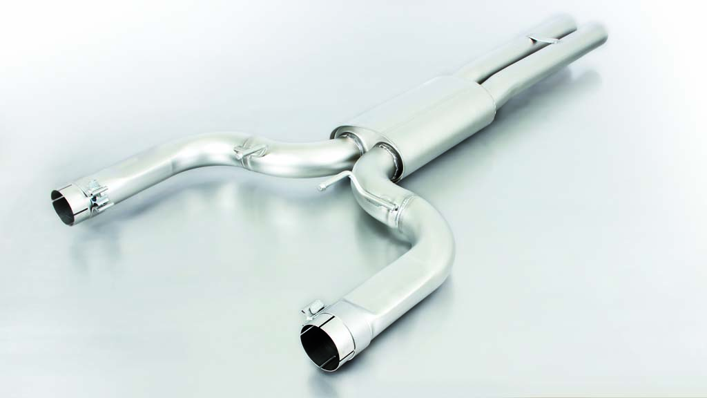 Resonated Cat back System Left/Right with Integrated Vacuum controlled valves using the OE valve control system with 4 Carbon tail pipes 102 mm angled, Titanium internals Maserati : Ghibli Type 157M 3