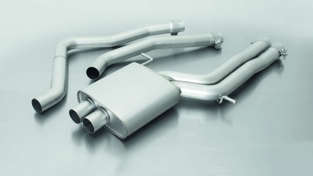 Resonated Axle back System Left/Right with Integrated valves using the OE valve control system with Uses OE Tailpipes Audi : A6 C7 Avant RS6 4.0 V8