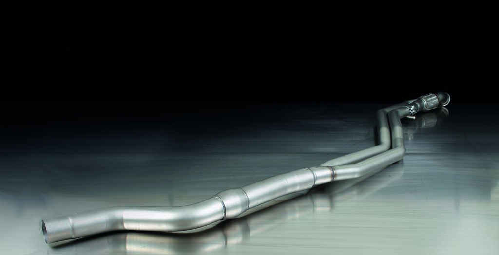 Resonated Cat back System Left/Right with Integrated valves using the OE valve control system with 2 tail pipes 84 mm Black Chrome BMW : 2 Series F22/F23 M235i