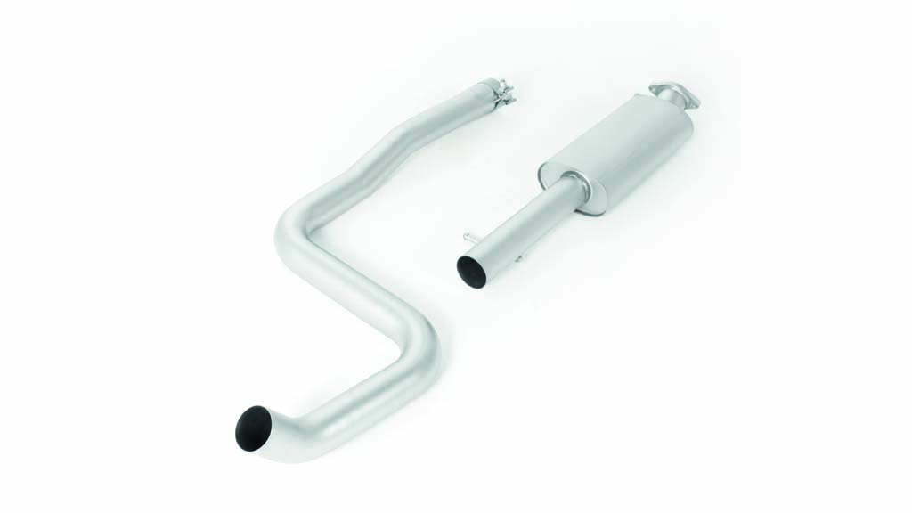 Resonated Cat back System Left with 2 tail pipes 84 mm Black Chrome Ford : Fiesta Mk7 1.6 ST
