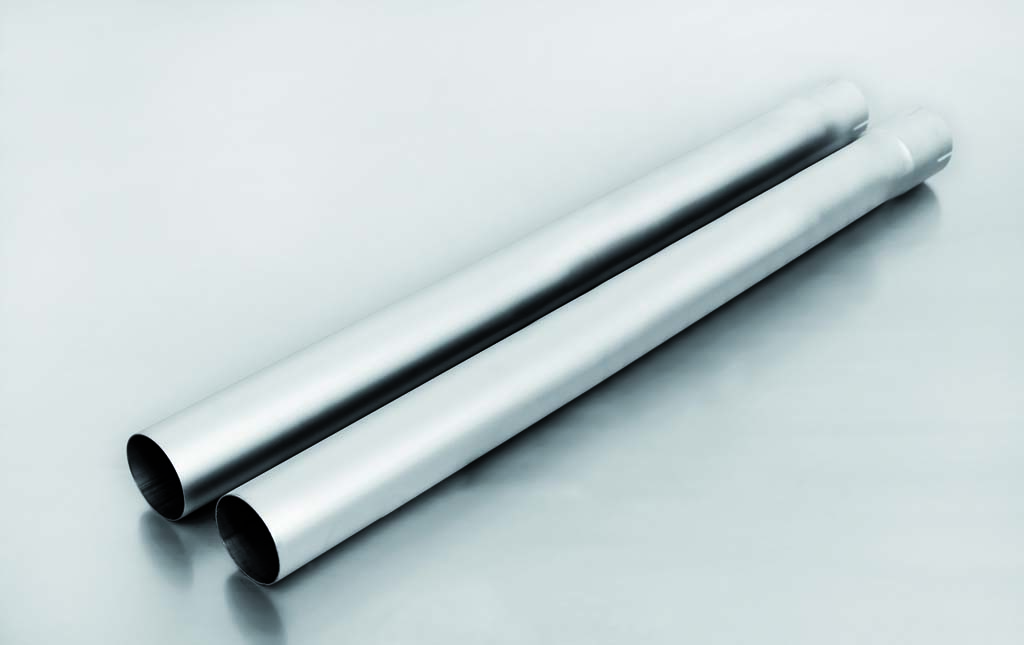 Non-Resonated Cat back System Left/Right with Integrated valves using the OE valve control system with 4 tail pipes 98 mm Black Chrome Ford : Mustang 6th Gen 5.0 V8