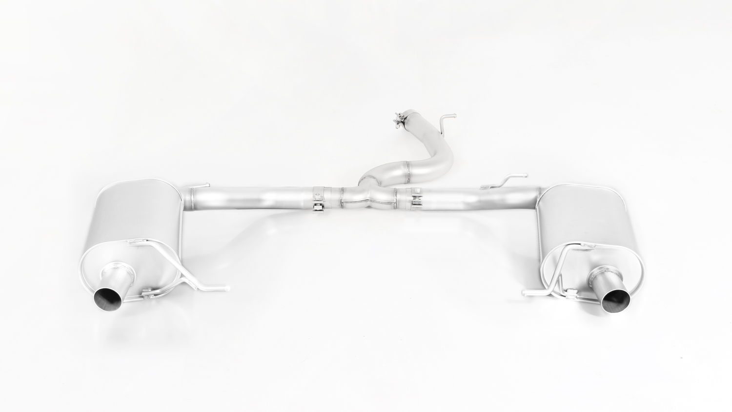 Rear Silencer Left/Right with 2 tail pipes 133x85 mm angled/angled, chromed Seat : Leon 5F ST Estate 2.0 TSI Cupra 300 4drive