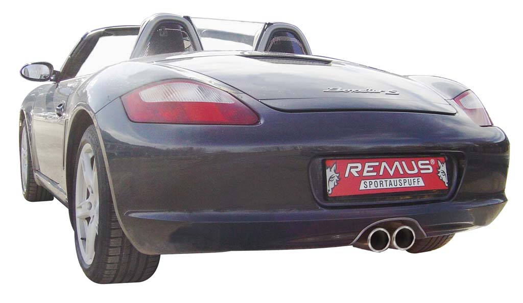 Rear Silencer Left/Right with 2 tail pipes 98 mm straight Porsche : Boxster 987 2.7