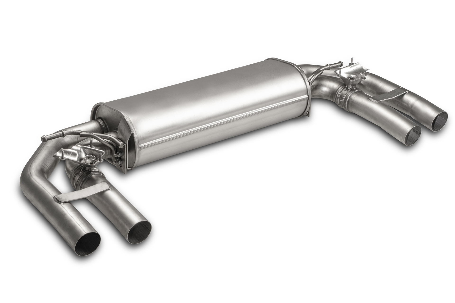 GPF back System Left/Right with Integrated valves using the OE valve control system with 4 tail pipes 102 mm angled Cupra : Ateca Type 5FP 2.0 TSI 4Drive