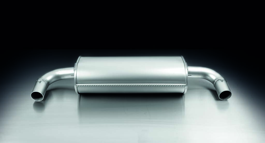 Rear Silencer Left/Right with 2 tail pipes 90 mm straight cut, chromed Mazda : MX5 NC 2.0