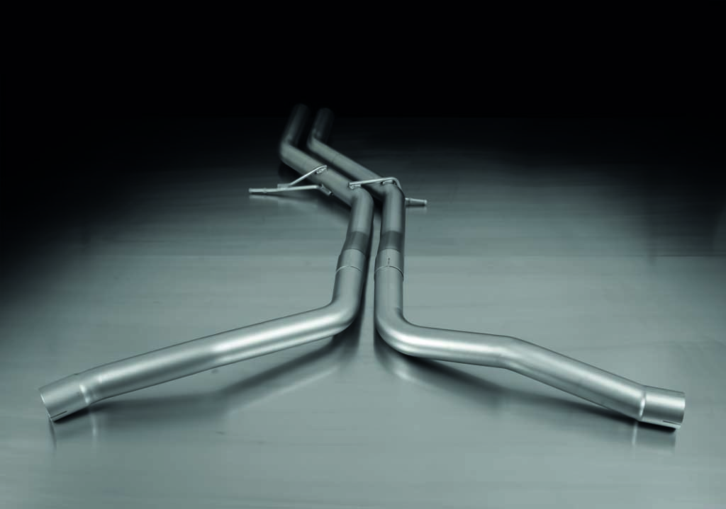 Non-Resonated Cat back System Left/Right with 2 tail pipes 84 mm angled Audi : A5 8T Coupe S5 3.0 TFSI