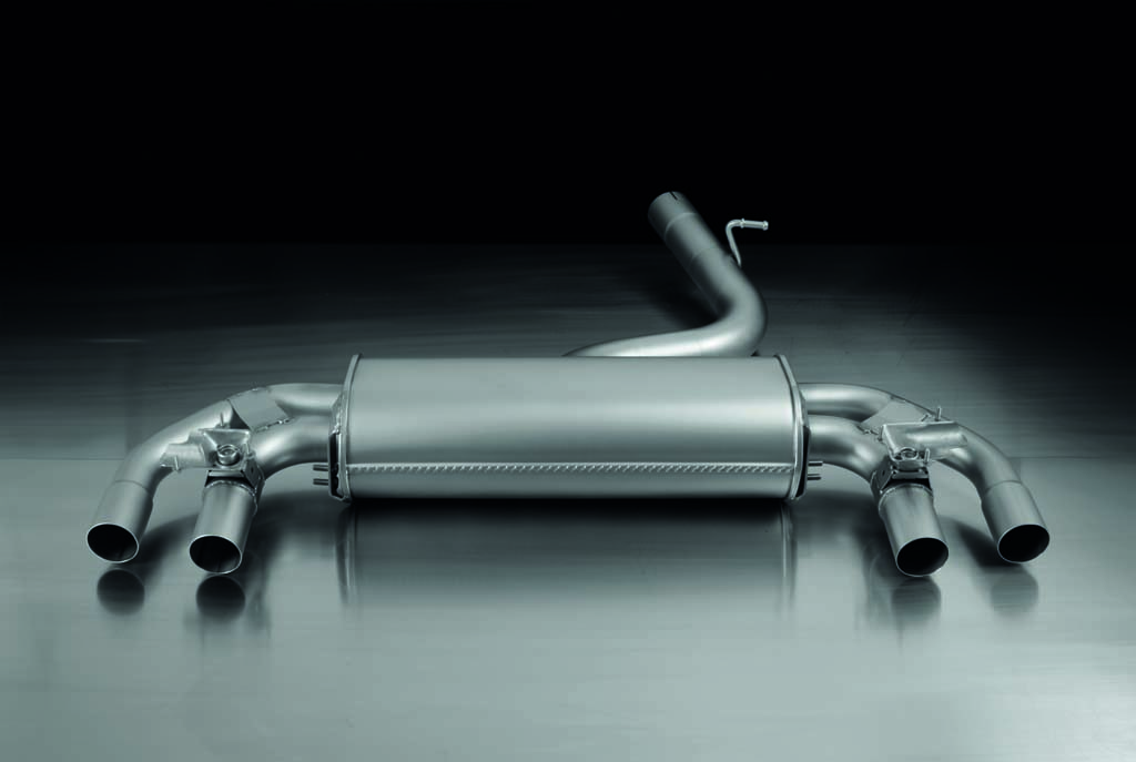 Rear Silencer Left/Right with Integrated valves using the OE valve control system with 4 Carbon tail pipes 102 mm angled, Titanium internals Volkswagen : Golf Mk7 Hatchback 2.0 R
