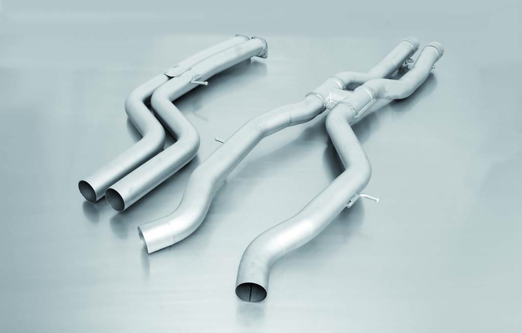 Non-Resonated Cat back System Left/Right with Integrated valves using the OE valve control system with 4 tail pipes 98 mm straight BMW : 3 Series F80 M3