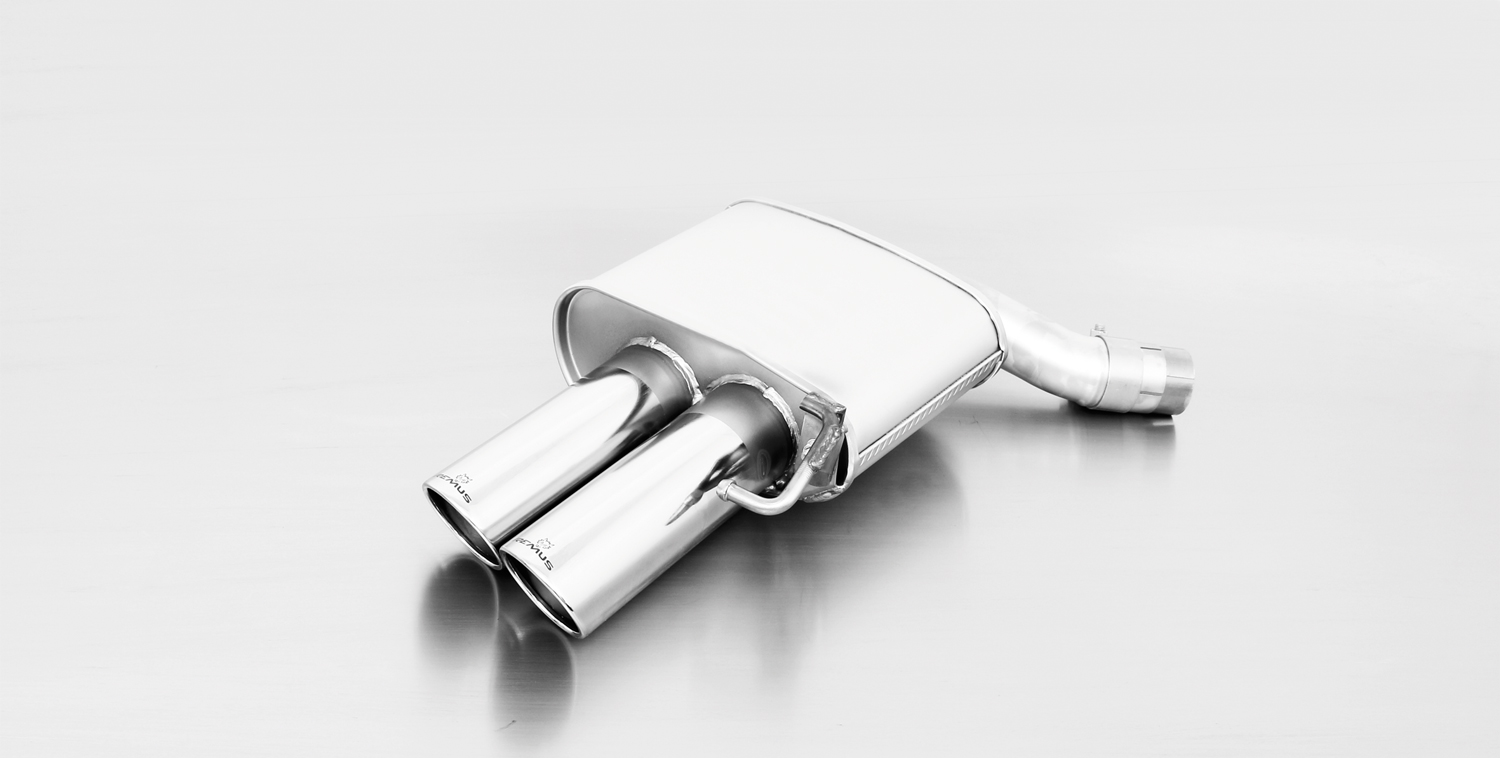 Rear Silencer Left/Right with 2 tail pipes 84 mm angled Audi : A5 8T Sportback S5 3.0 TFSI